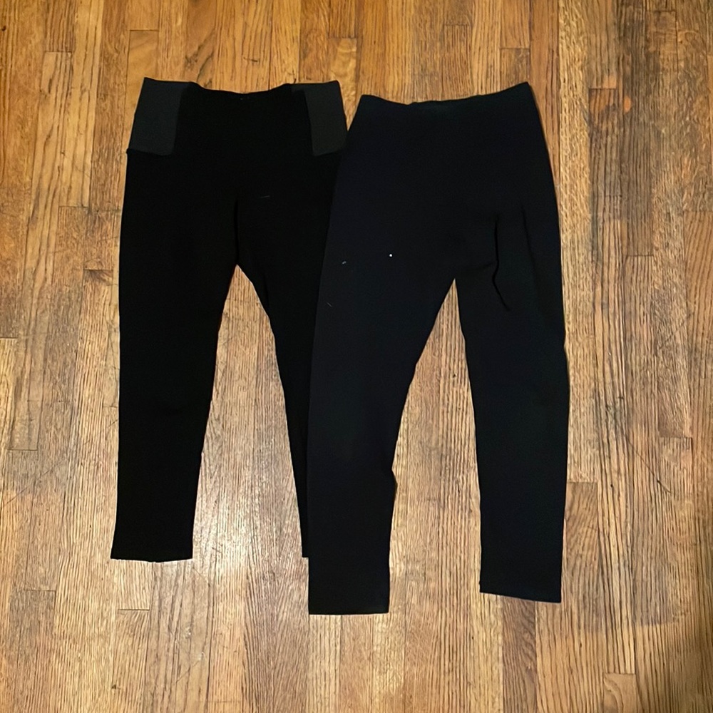 2 black leggings size 8